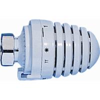 Herz Design radiatorthermostaatknop recht wit aansluiting op radiatorafsluiter M28x1.5 regelelement vloeistofgevuld