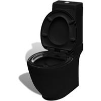 VidaXL Rechthoekig keramisch toilet zwart