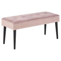 Leen Bakker Bankje Gaby - fluweel - roze - 45x95x38 cm