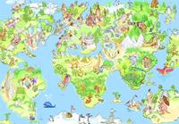 Papermoon Kids World Map Vlies Fotobehang 250x180cm