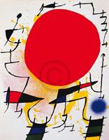 PGM Joan Miro - Le soleil rouge Kunstdruk 60x80cm