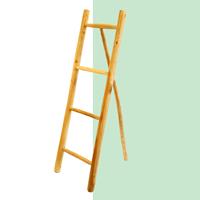 NusaOriginals Decoratieve houten ladder met standstok