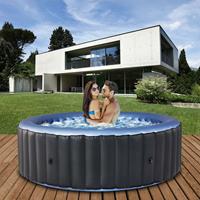 MSPA 6 Personen Whirlpool aufblasbar BERGEN Outdoor Garten Massage Pool NEU 2021 (Anthrazit/Blau) - 