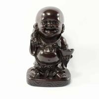 Spiru Happy Boeddha Beeld Polyresin Rood - 16 cm