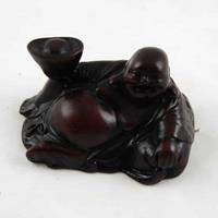 Spiru Happy Boeddha Beeld Polyresin Rood - 5 x 9 x 6 cm