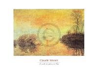 PGM Claude Monet - Le coucher du soleil la Seine Kunstdruk 70x50cm