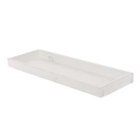 Houten kaarsenbord/plateau rechthoekig white wash x 14 cm -