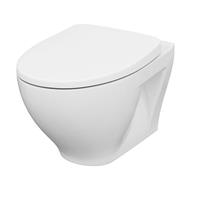 Aquazuro Hangtoilet randloos + softclose & Easy-Off toiletzitting wit