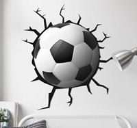Tenstickers Muursticker voetbal in muur