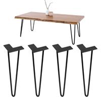 ML-Design Set van 4 tafelpoten, 36 cm, zwart, gemaakt van metaal met poedercoating