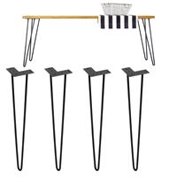 ML-Design Set van 4 tafelpoten, 71 cm, zwart, gemaakt van metaal met poedercoating