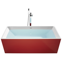 BELIANI Vrijstaande badkuip 170 x 81 cm rood RIOS
