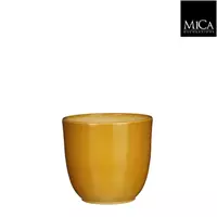 Mica Decorations tusca ronde pot oker maat in cm: 11 x 12